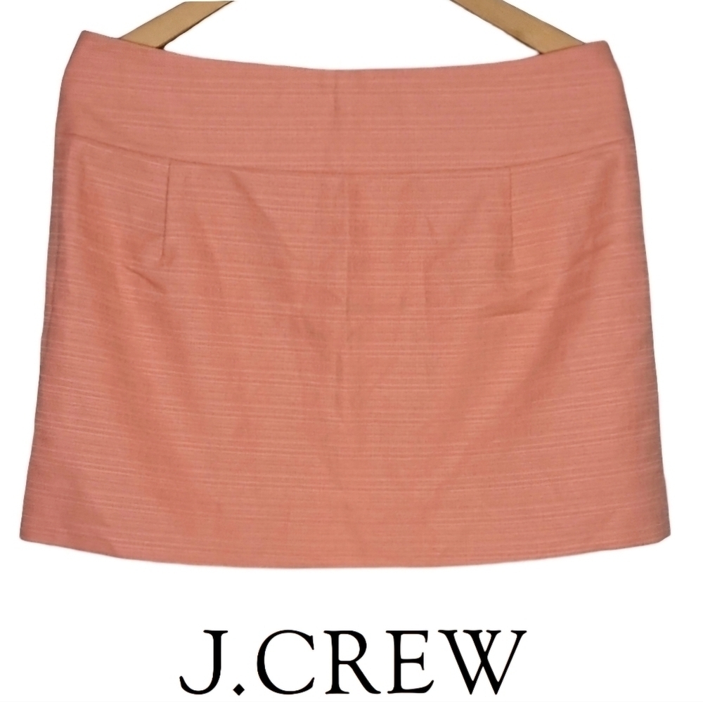 J CREW ◇ Peach-Colored Mini Skirt ◇ Lined ◇ 100% Cotton ◇ Size 12 ◇ EUC ◇